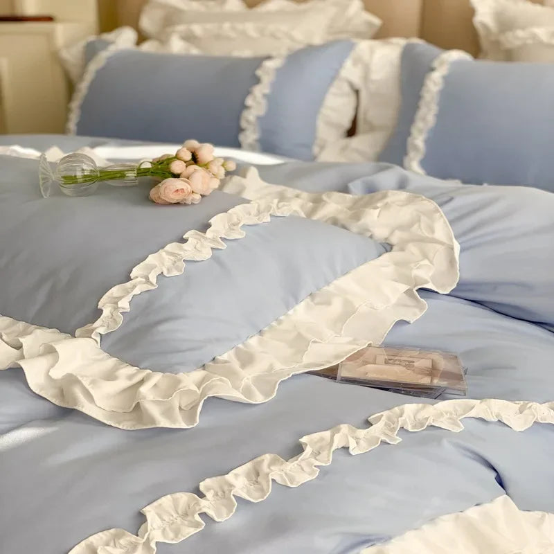 double lace ruffle duvet sets