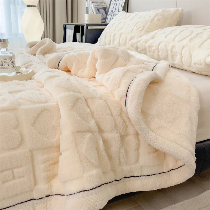 carved velvet plush blanket