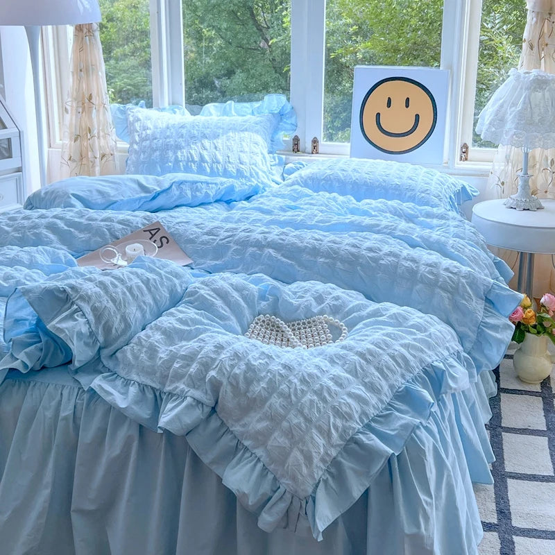 waffle lace duvet bedding