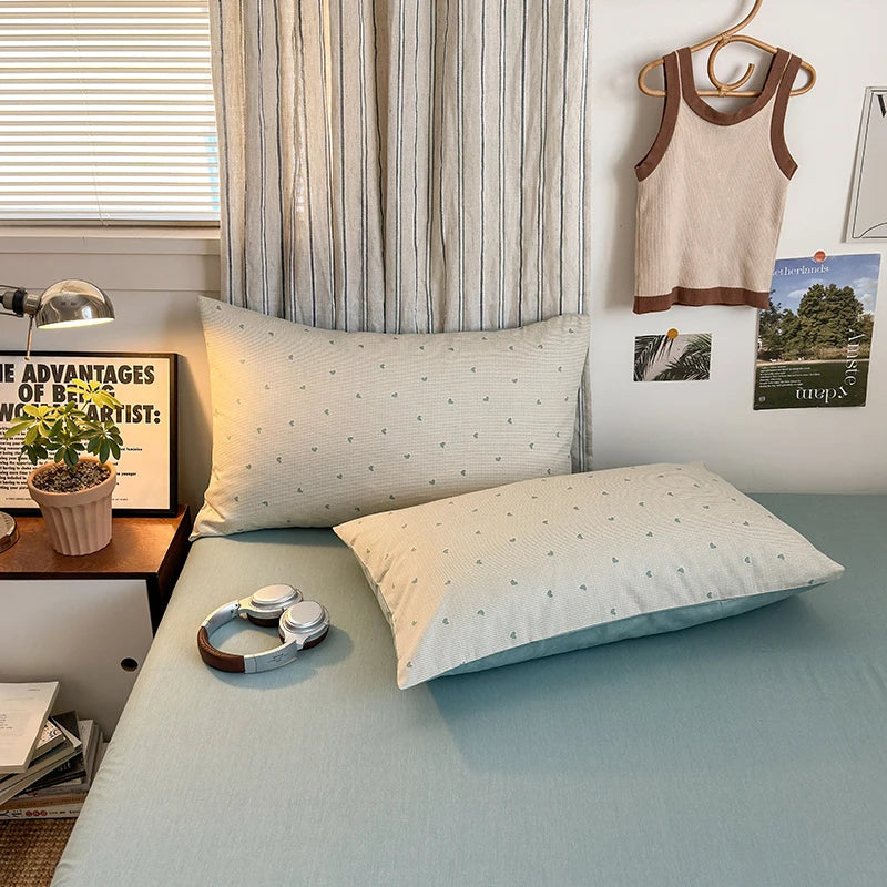cotton stripe 3p duvet set