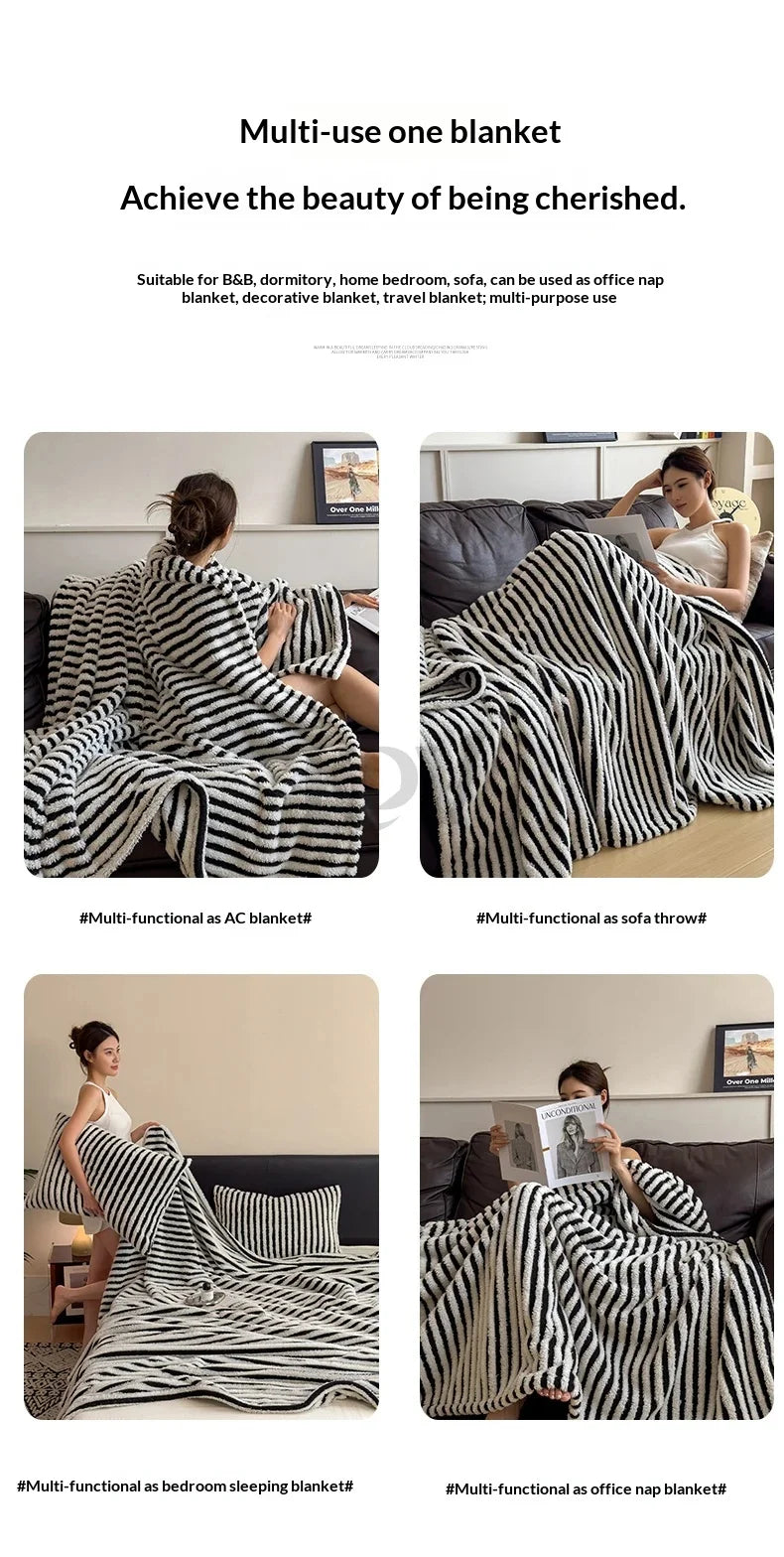 striped throw blanket