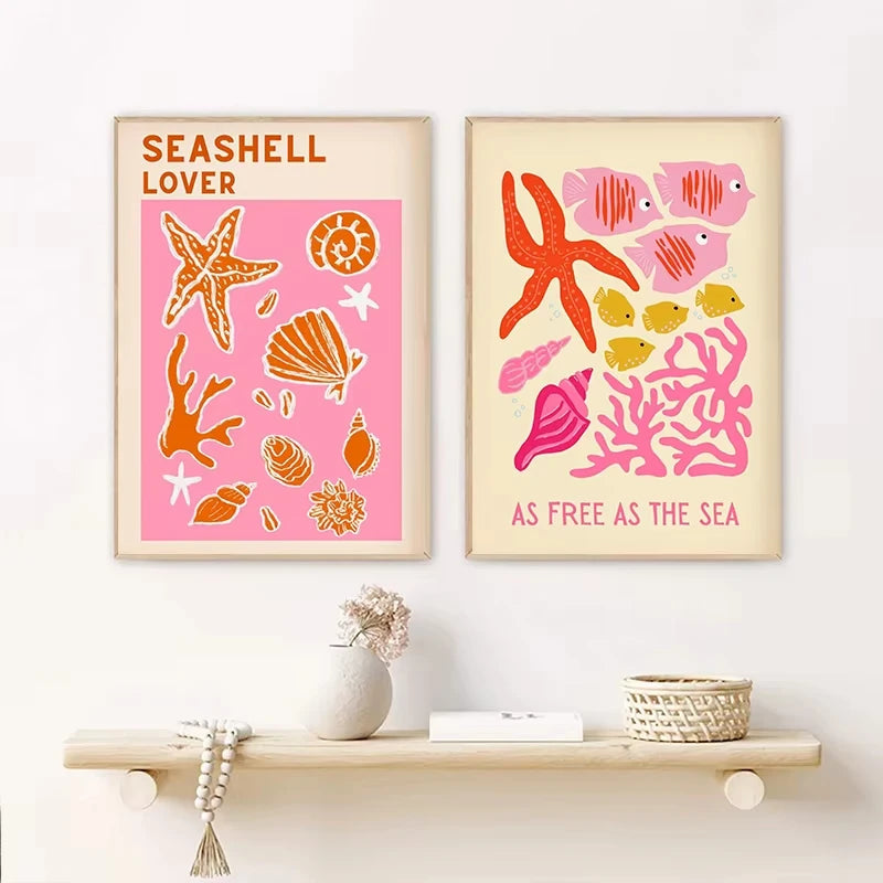 tropical beach print posters