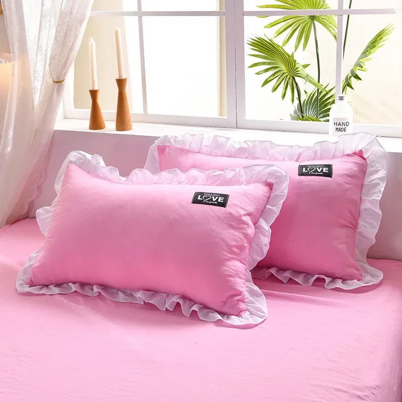 pink - green summer quilt duvet set