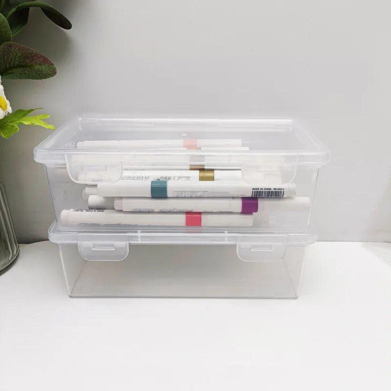 2 clear storage bins