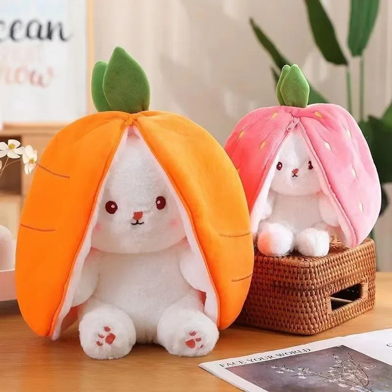 strawberry + carrot bunny stuffies