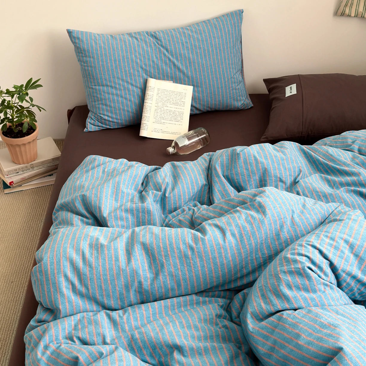 plain stripes duvet sets