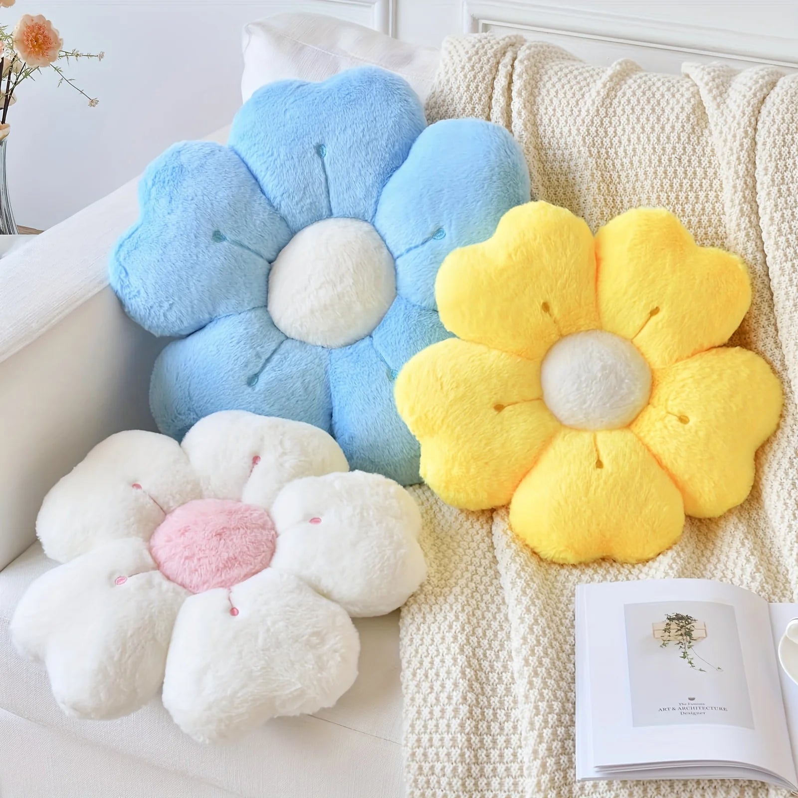 plush flower pillow