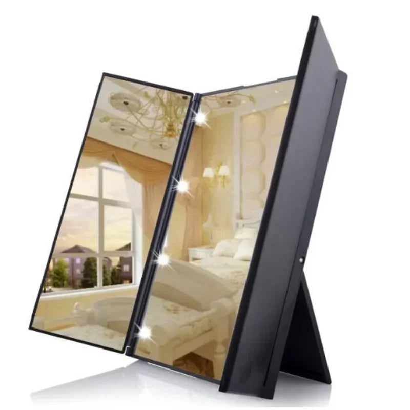 foldable LED mirror- three sided