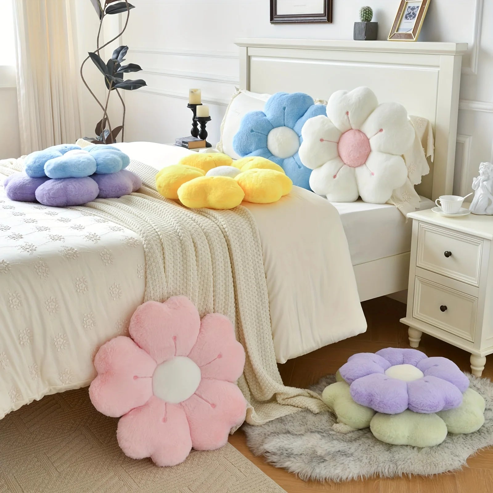 plush flower pillow