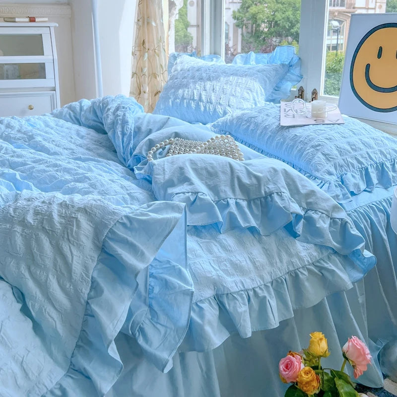 waffle lace duvet bedding