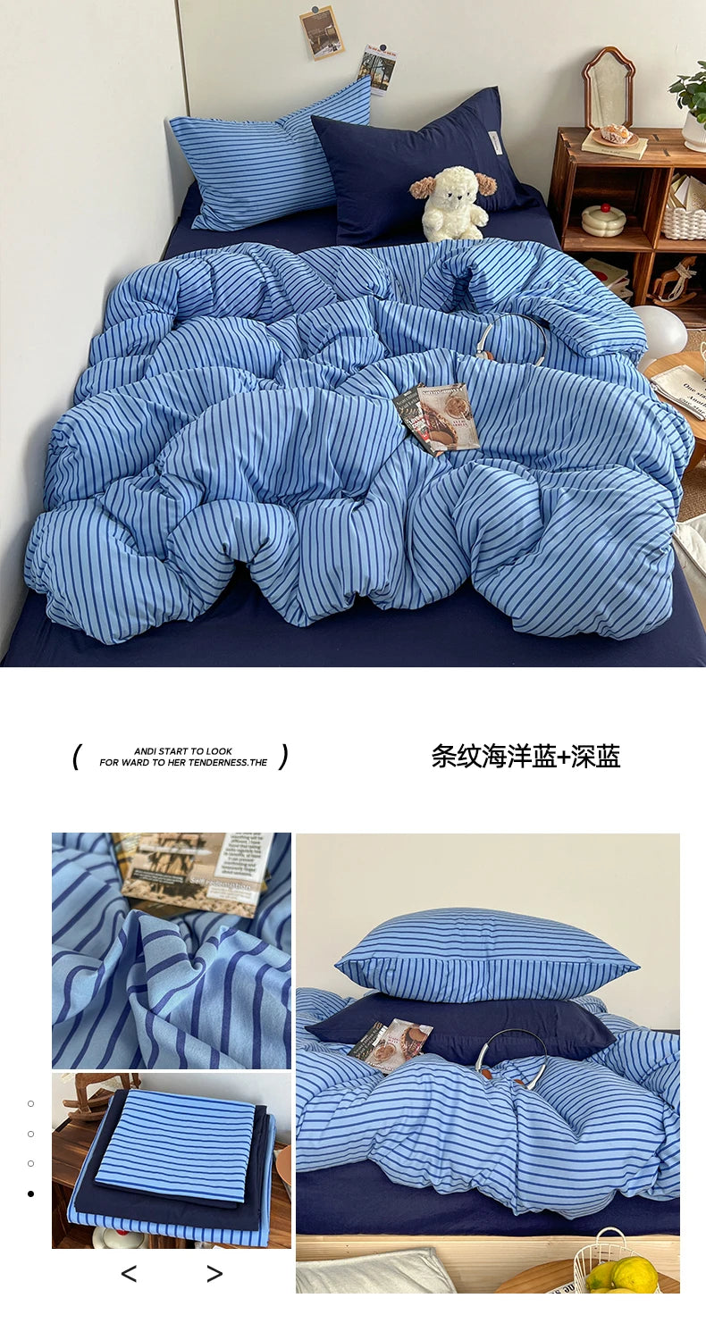 stripey duvet sheet set
