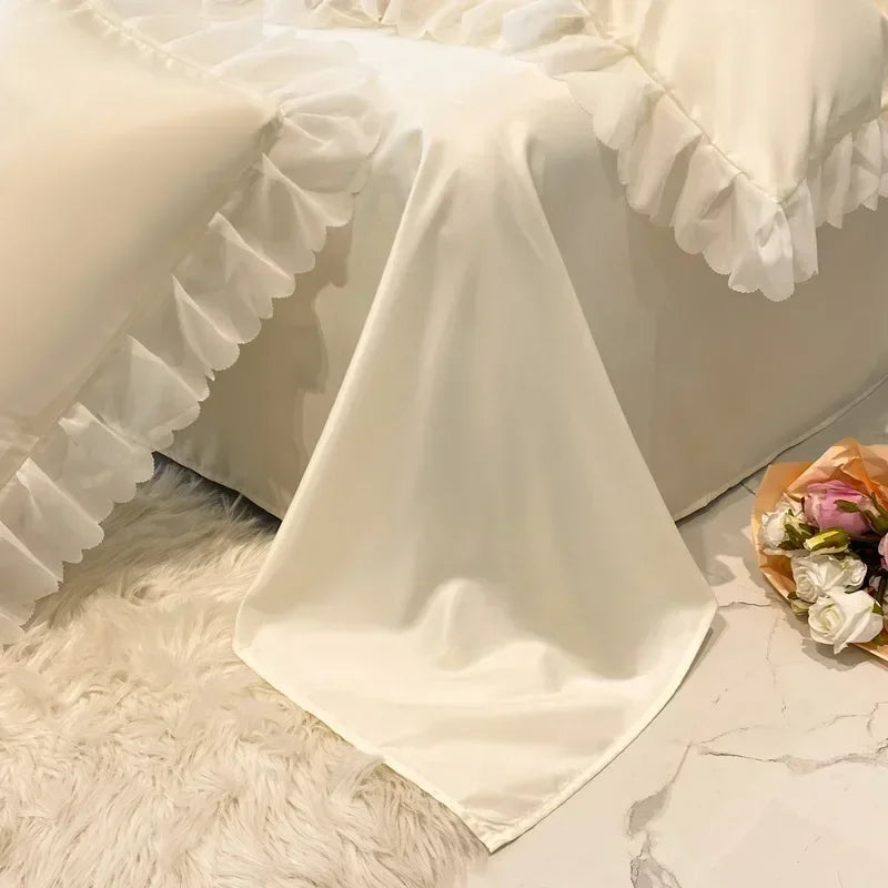 french lace chiffon linen duvet set