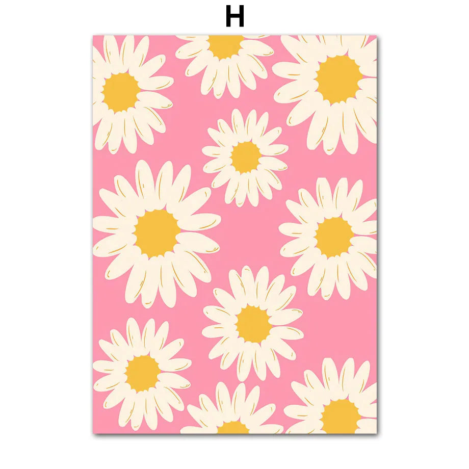 pink graphic print posters
