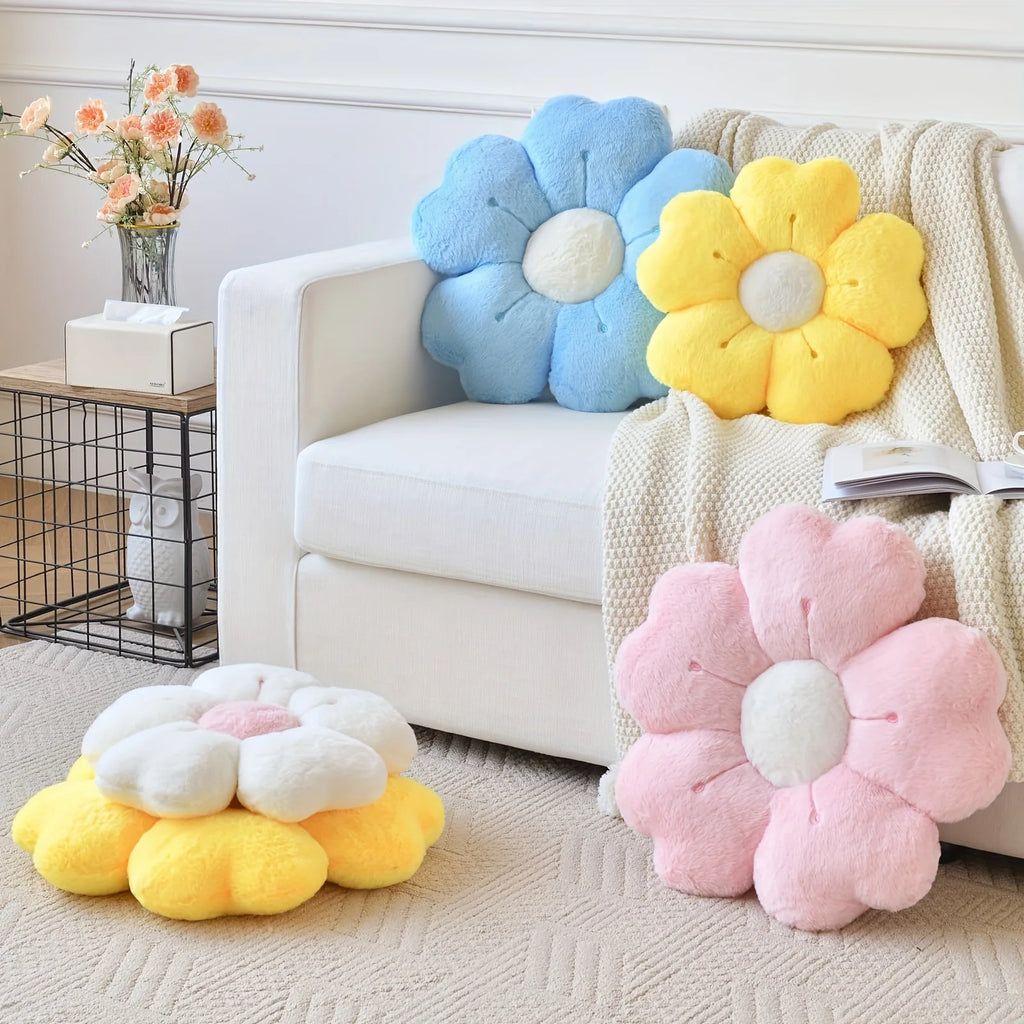 plush flower pillow