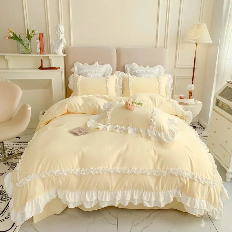 double lace ruffle duvet sets