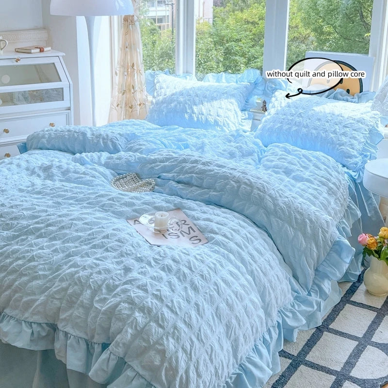 waffle lace duvet bedding
