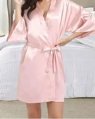 short silk robe