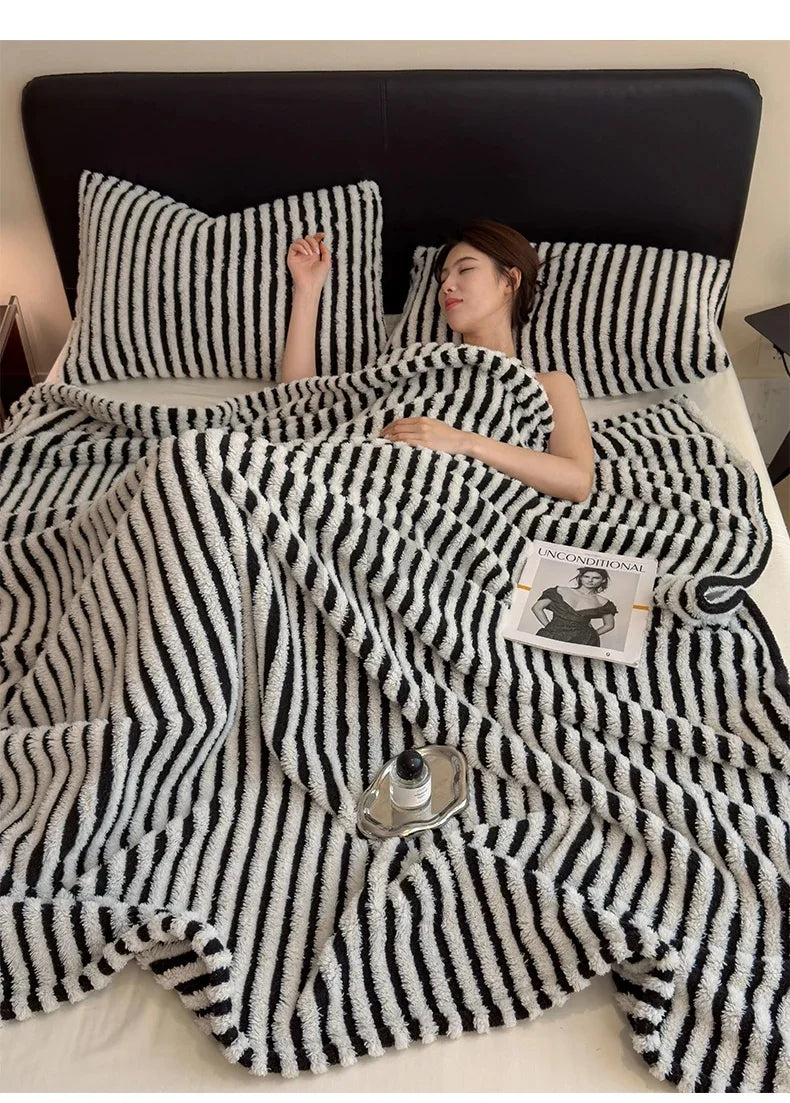 striped throw blanket