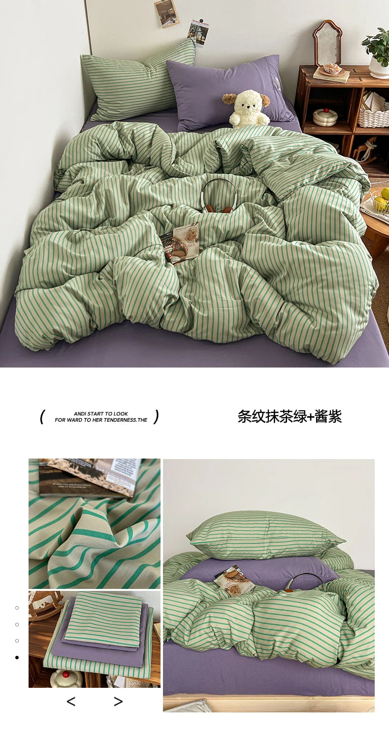stripey duvet sheet set