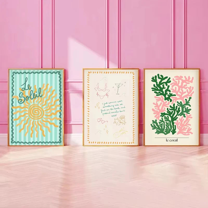 tropical beach print posters