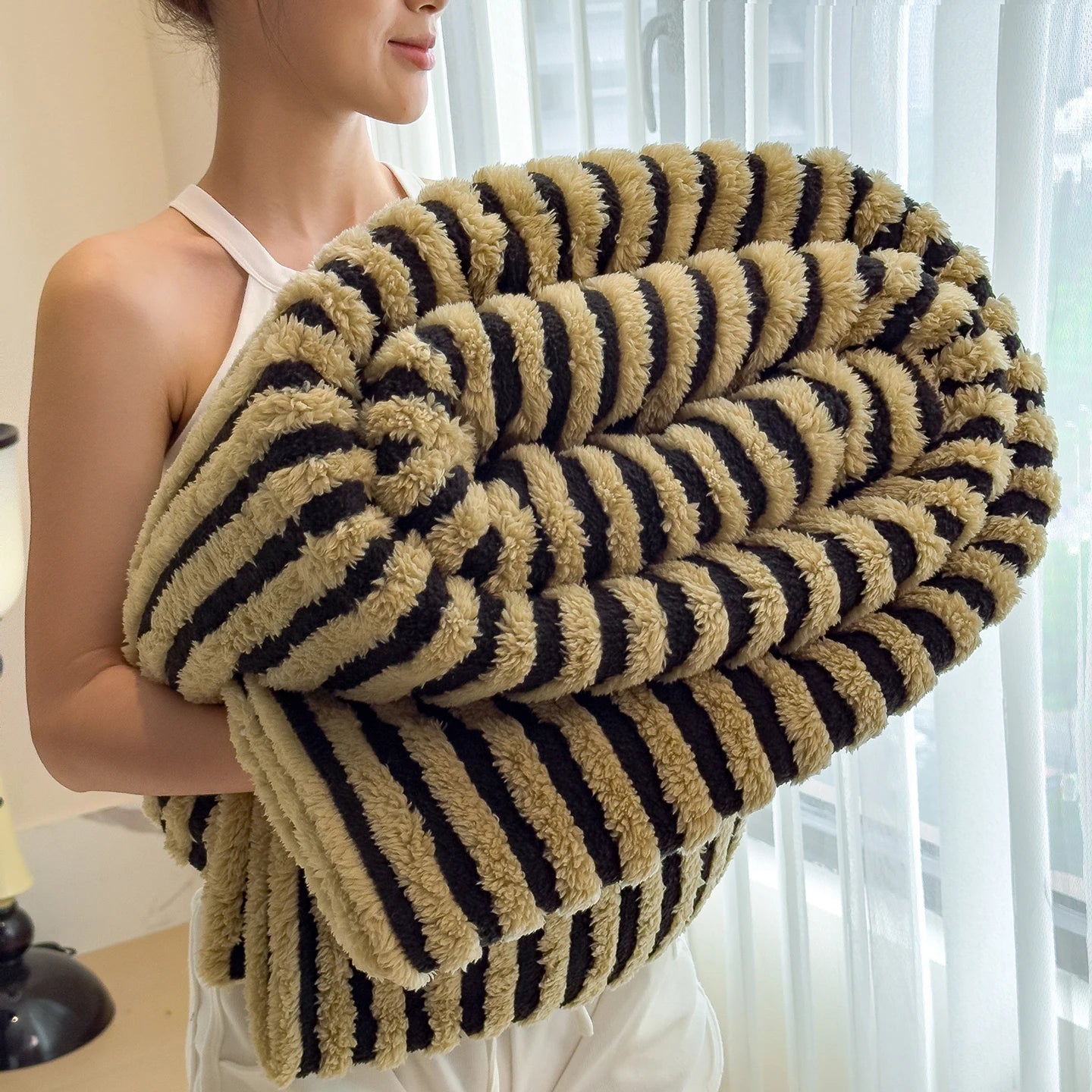 striped throw blanket