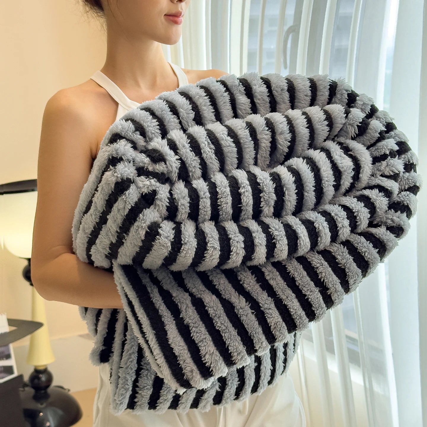 striped throw blanket