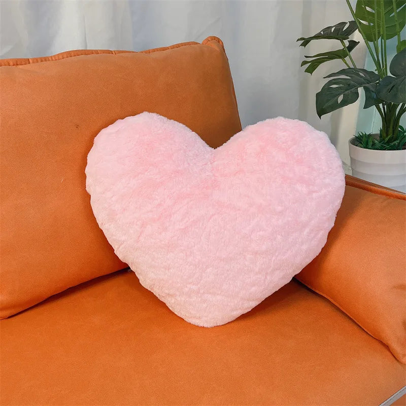 plush pink heart pillow