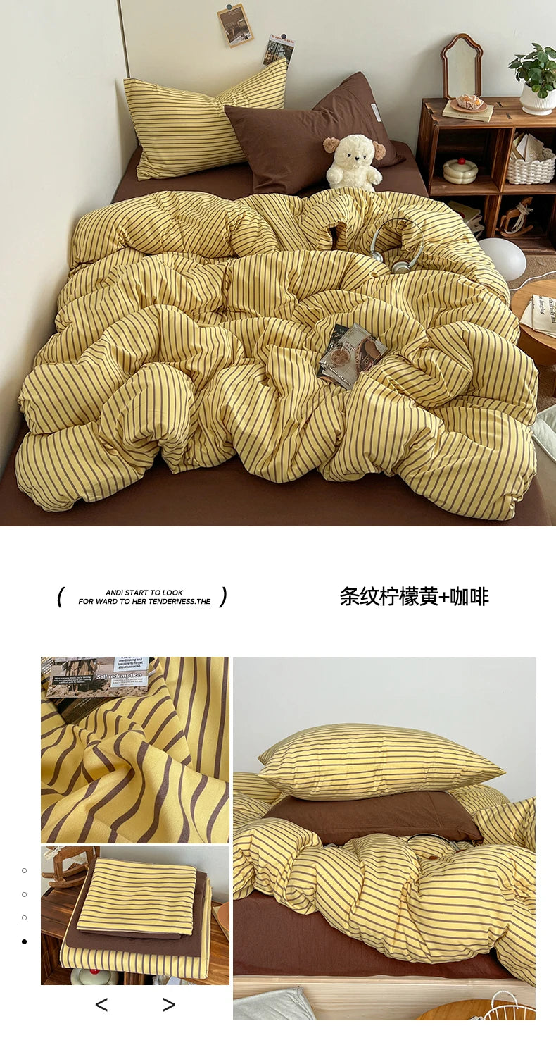 stripey duvet sheet set