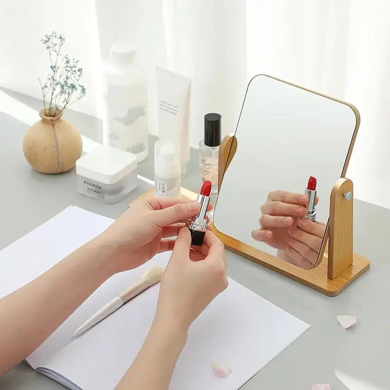 double rotating mirror - wood