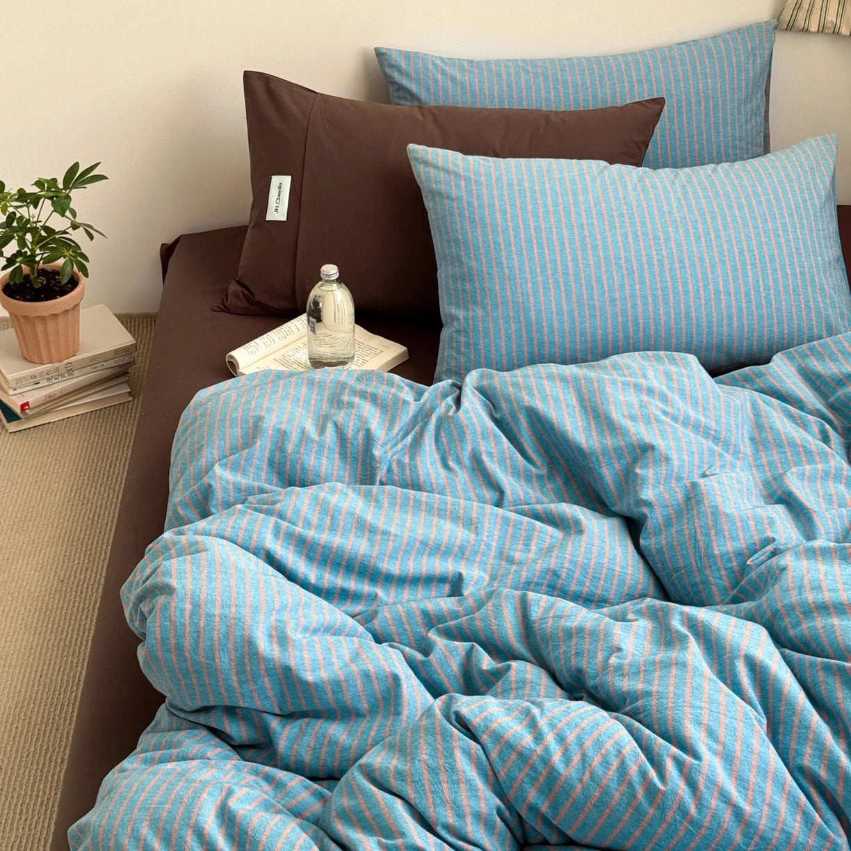 plain stripes duvet sets