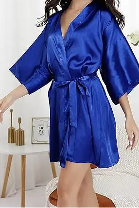 short silk robe