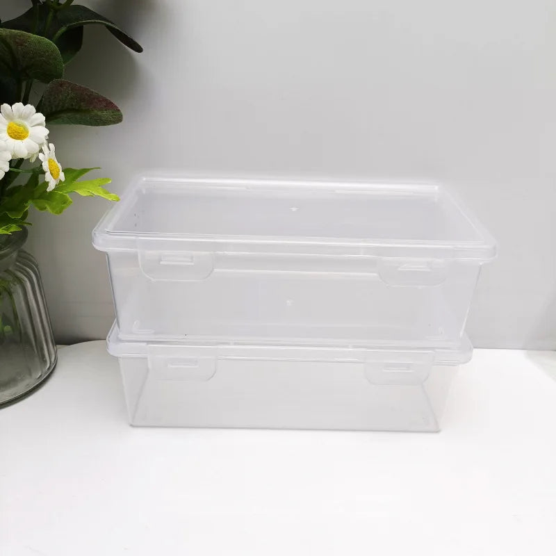 2 clear storage bins