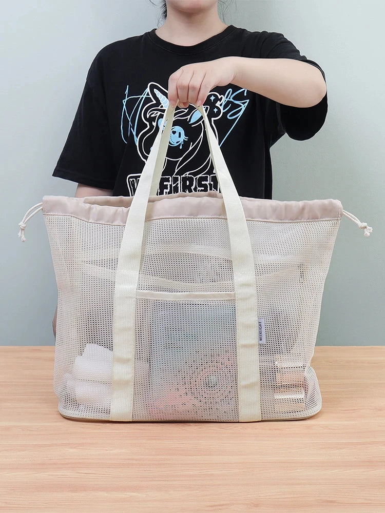 large neutral shower bag
